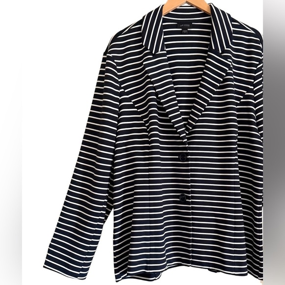 J. JILL Wearever Preppy Business Casual Stretchy Unstructured Striped Blazer 2X - Picture 7 of 14